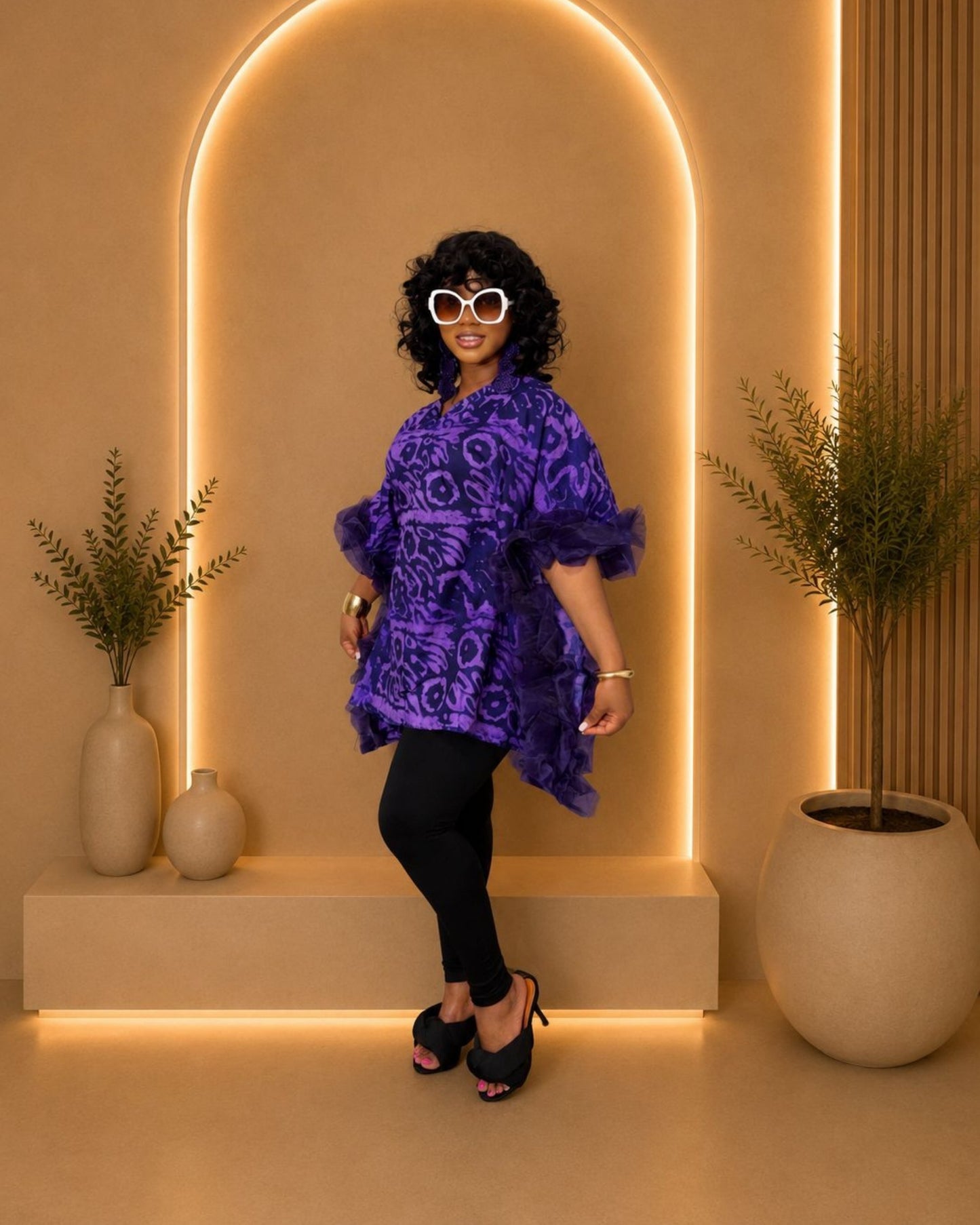 Big Mama Bubu Top - (Ankara) - Royal Purple