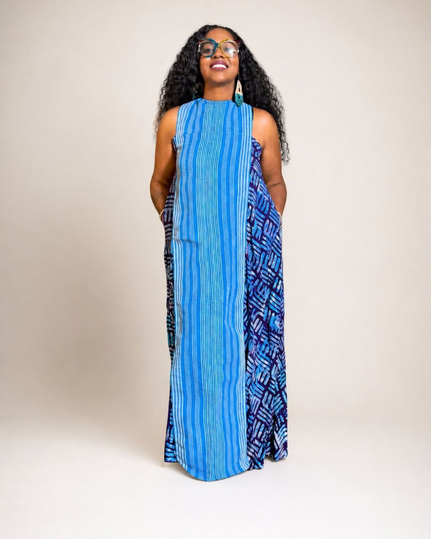 Zaria Maxi Dress (Adire)