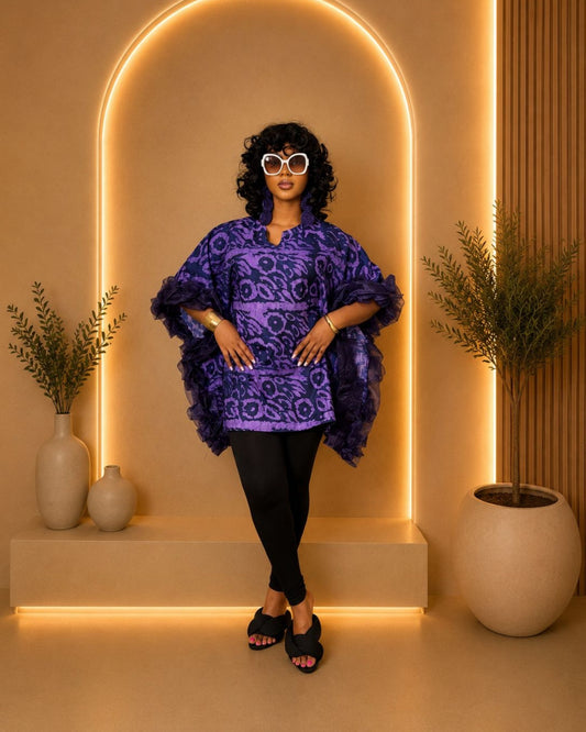 Big Mama Bubu Top - (Ankara) - Royal Purple