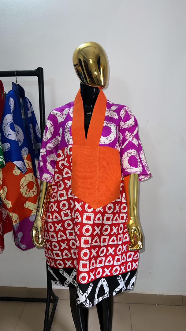 Bold Print Color‑Block Dress