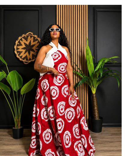Zaharia Backless Dress (Ankara)