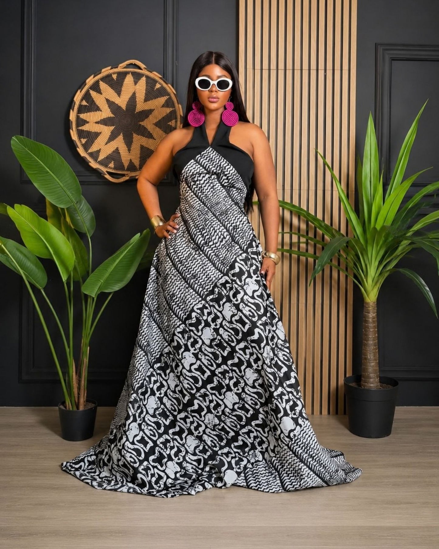 Zaharia Backless Dress (Ankara)