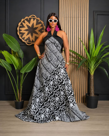 Zaharia Backless Dress (Ankara)
