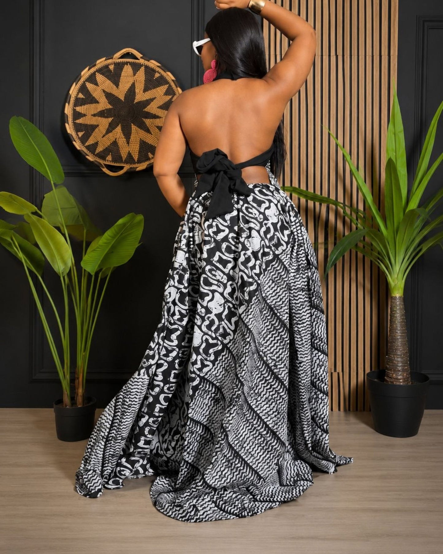Zaharia Backless Dress (Ankara)