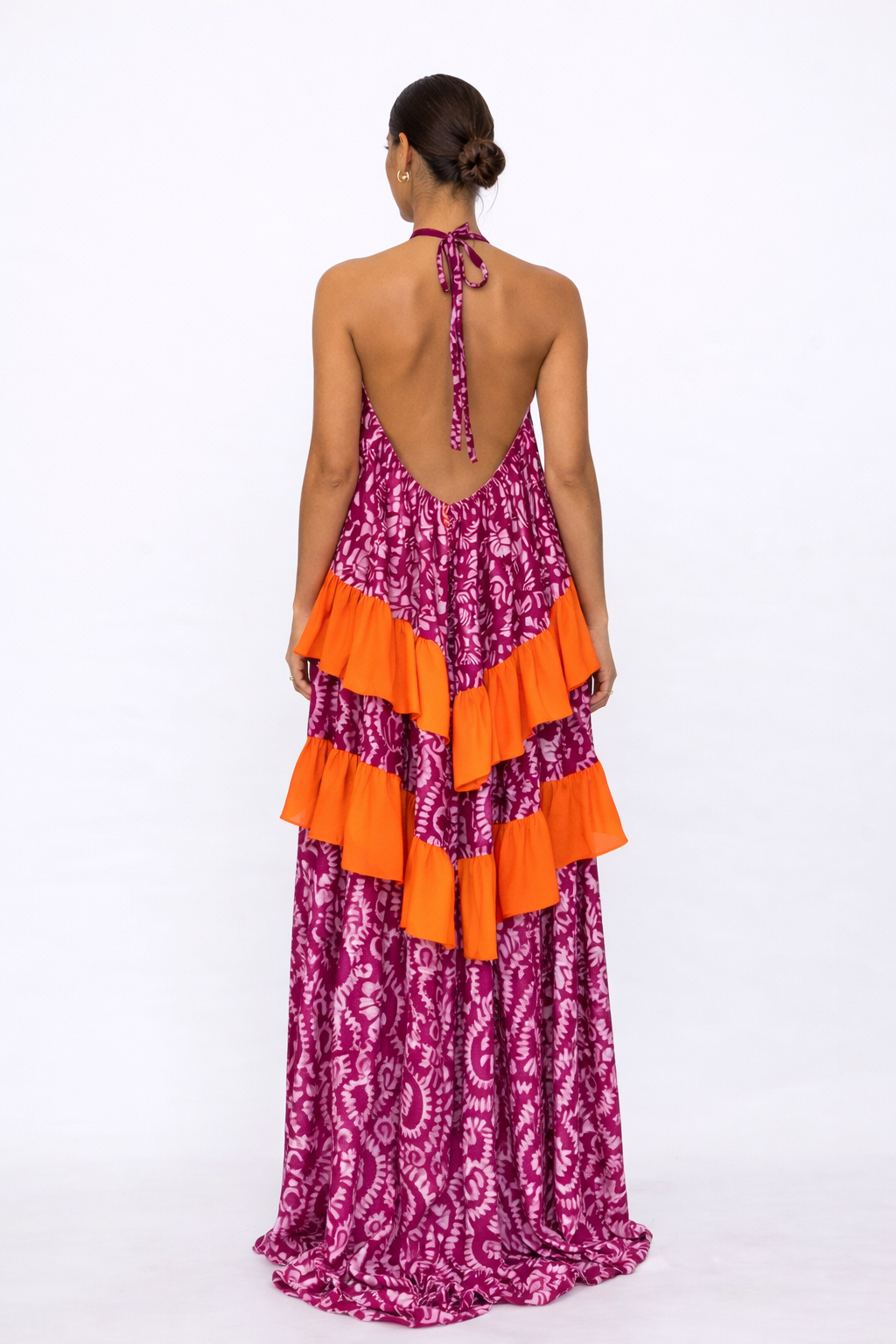 Zaria Ruffle Maxi Dress –  Magenta