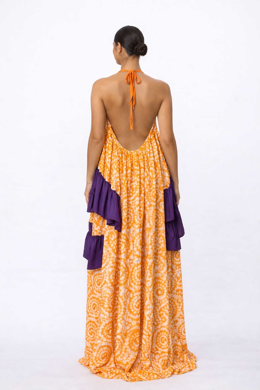 Zaria Ruffle Maxi Dress – Orange
